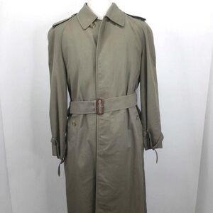 Burberrys' Khaki Brown Button-Up Belted Trench Coat Size L